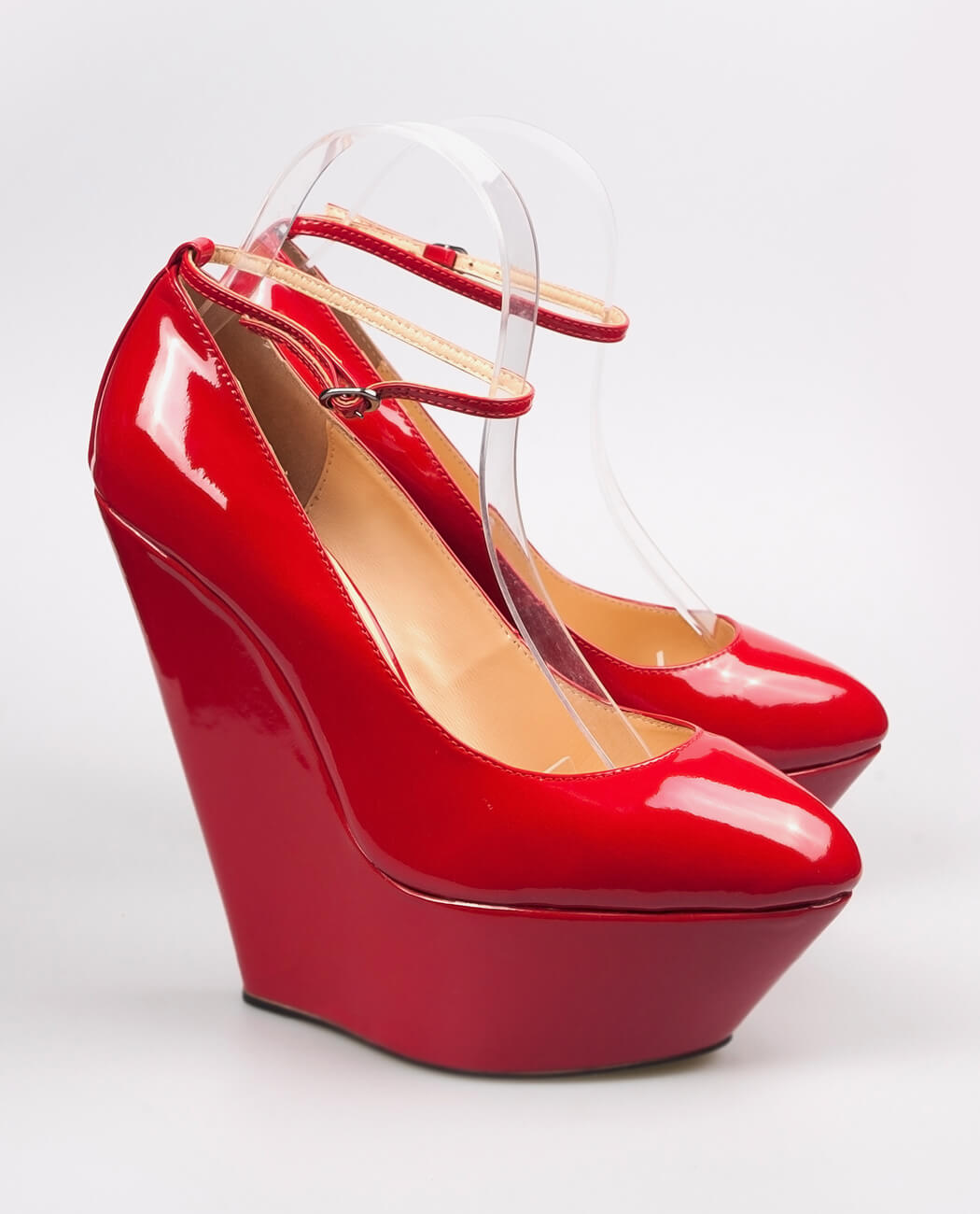 Women Red Glossy Pumps