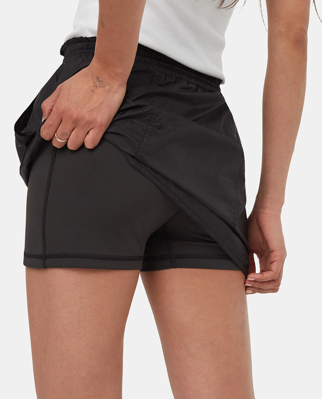 Women Solid A-line Black Skirt