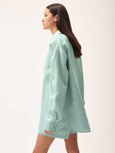 Linen Collared Long Sleeve Shirt