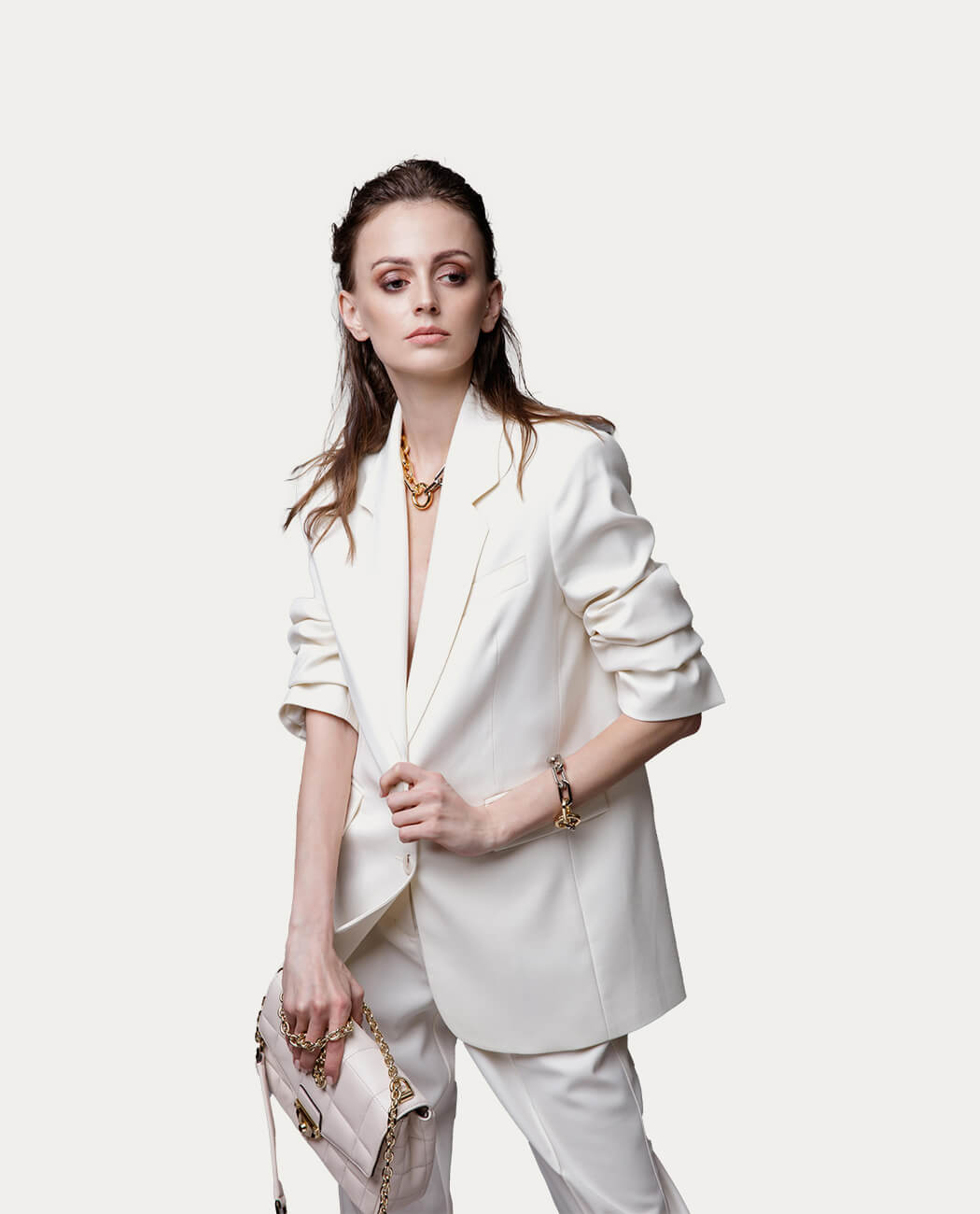 Faux leather trousers