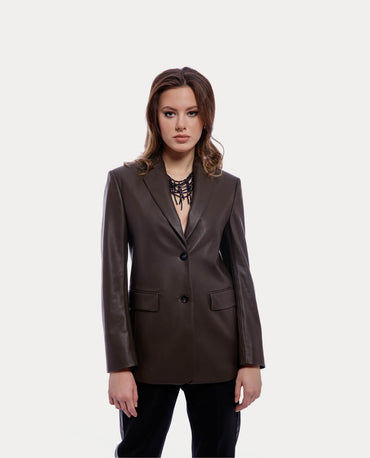 Faux leather trousers