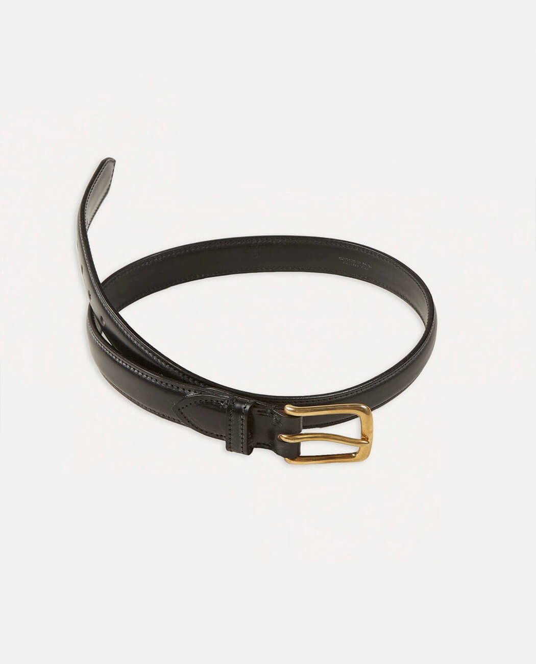 Fully lined bridle leather belt gold plated
