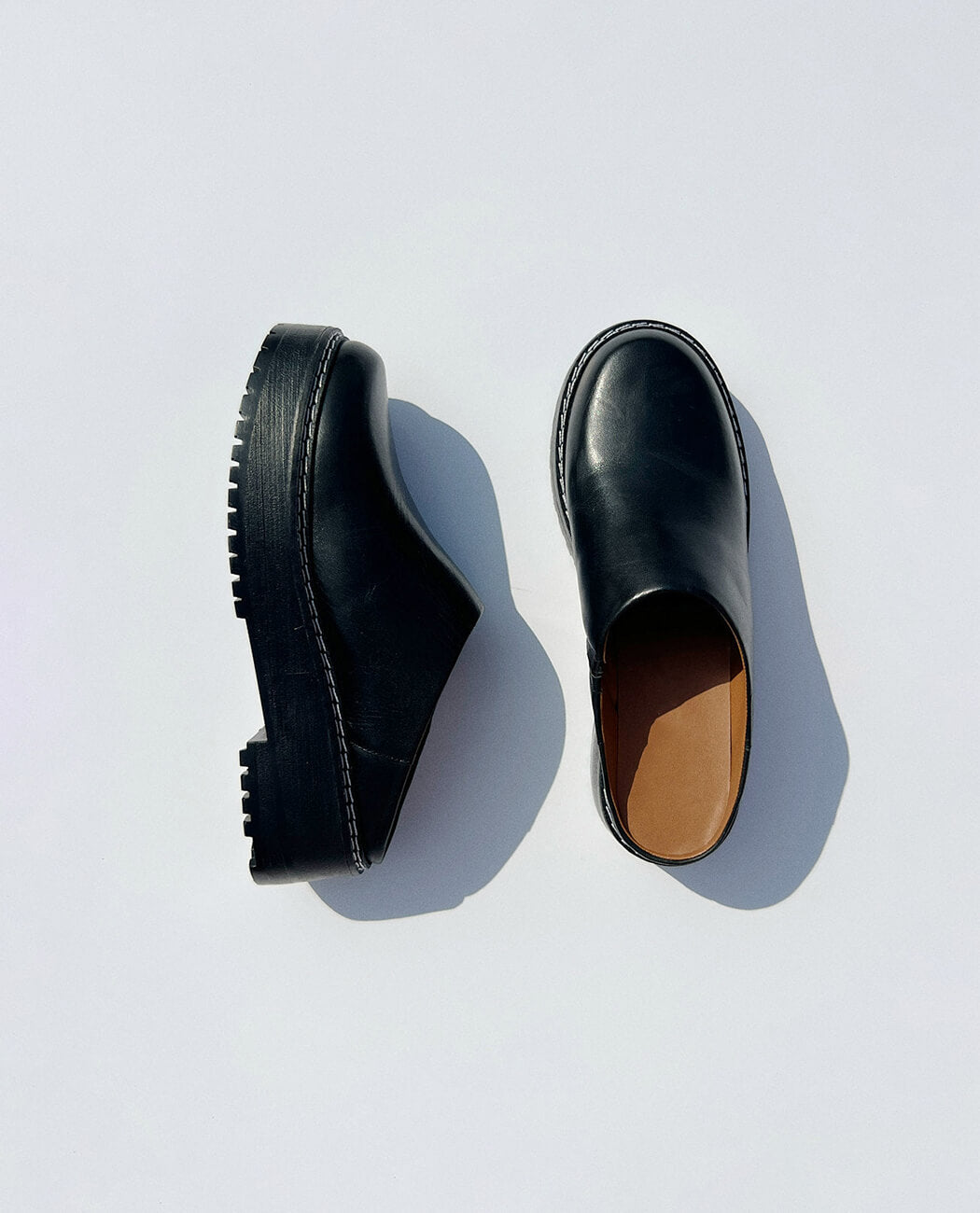 Half leather sandal shoes