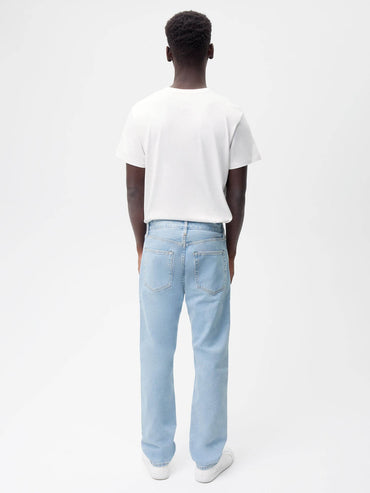 Denim straight leg wash pants