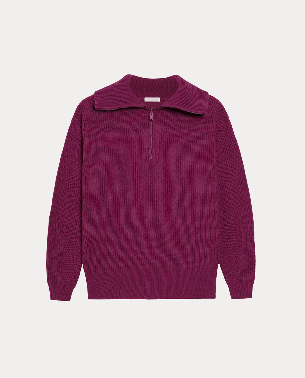 Soft knitwear half zip long sleeve