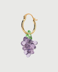 Glass Grape Hoop Earrings