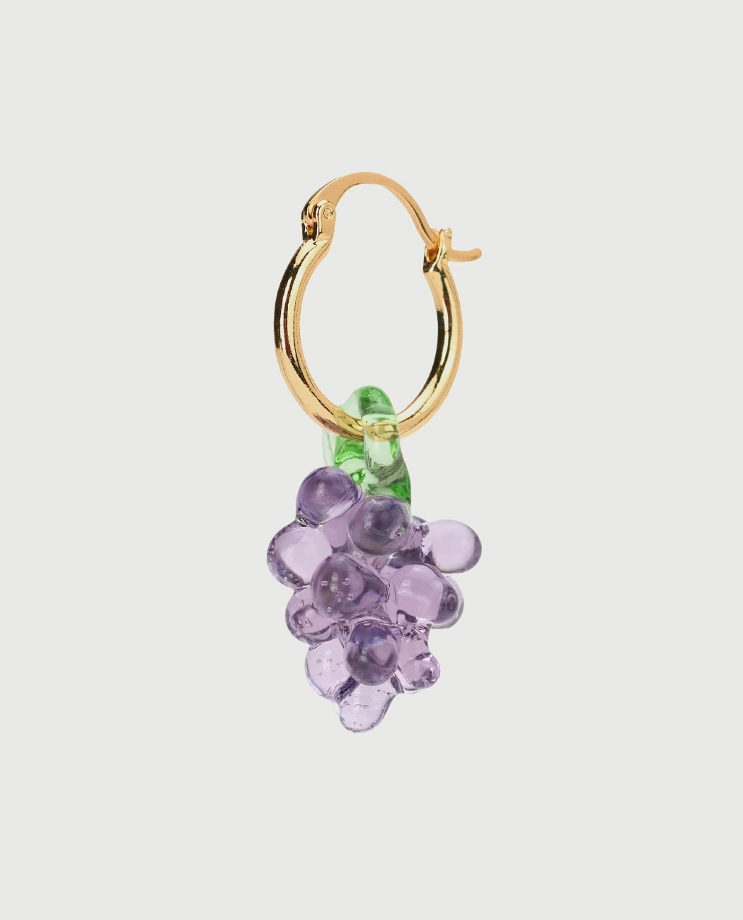 Glass Grape Hoop Earrings