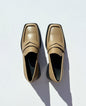 Mocassin noir moderne à talon pour homme 