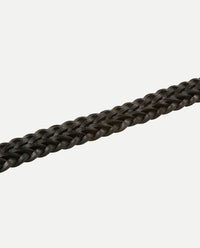Plaited bridle leather belt dark havana with gold plated brass buckle
