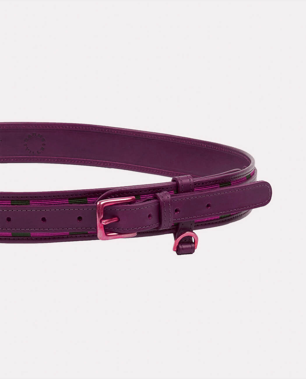Silk fully lined bridle leather club belt with brass buckle