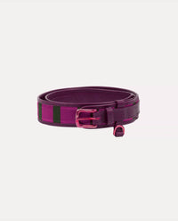 Silk fully lined bridle leather club belt with brass buckle