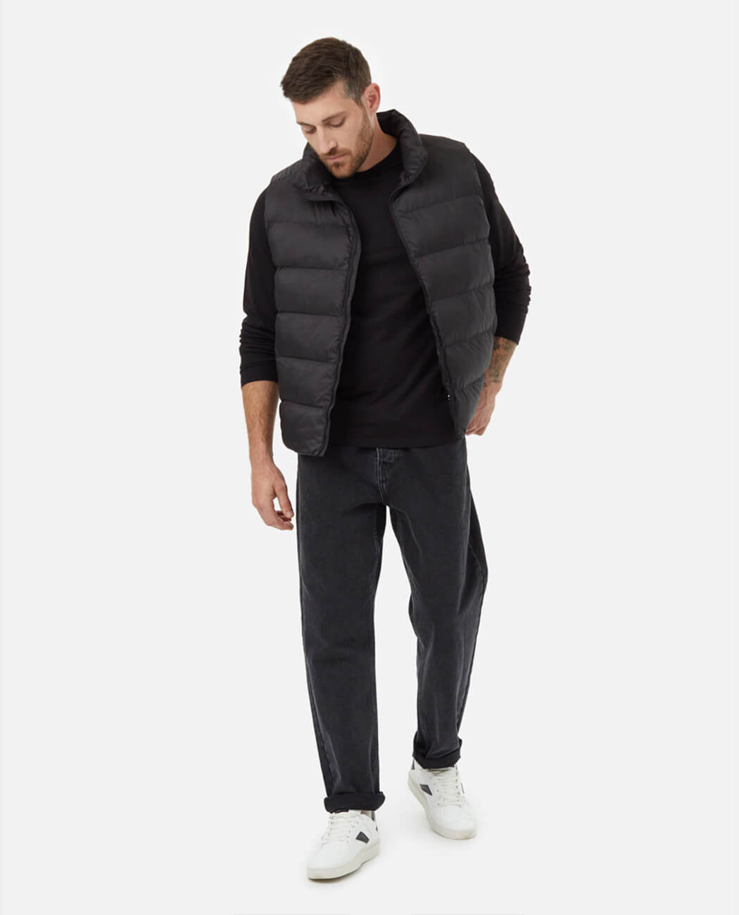Mens recycled polyester insulated puffer jacket